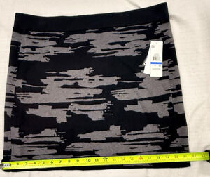 DKNY Women's XL Sweater Knit Skirt Black Gray Jacquard New With Tags